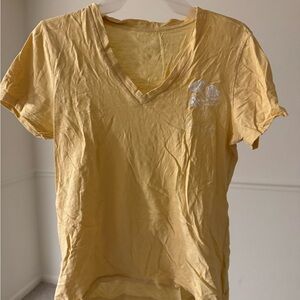 Lucky Brand Light Yellow V-Neck Tee